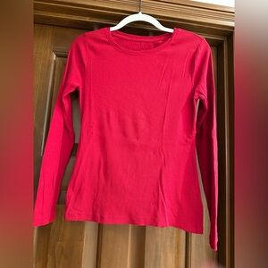 A new day long sleeve red ribbed top small